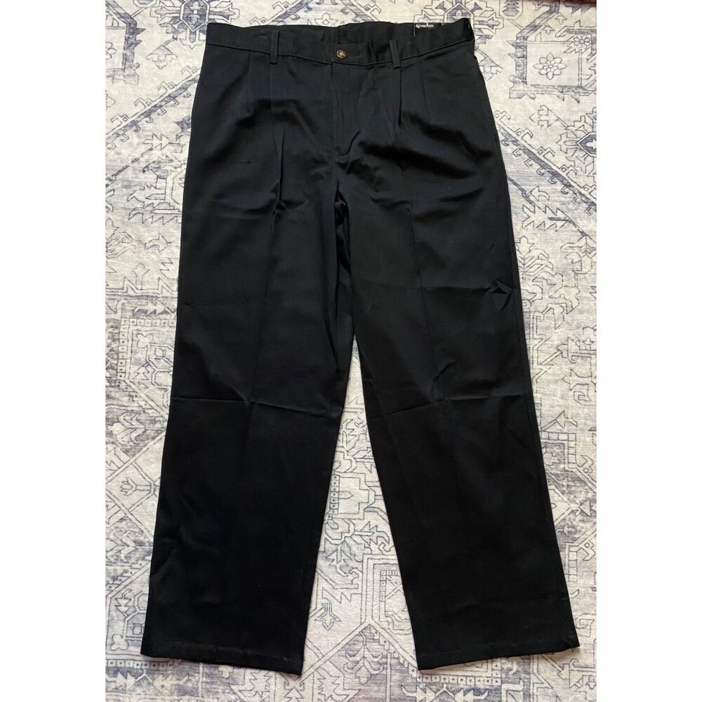 George Boys Adjustable Waist Black Dress Pants‎ Husky 18H Stain Release Pleated